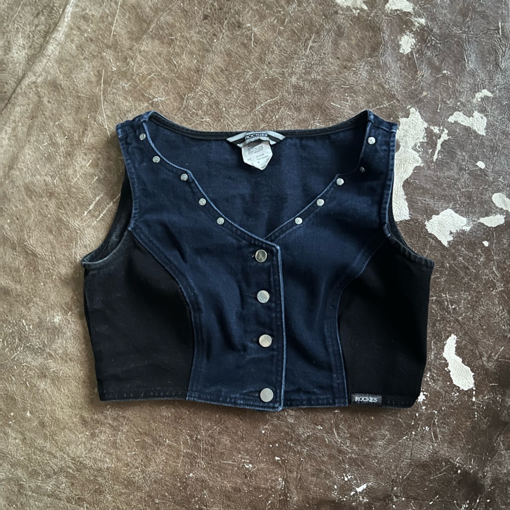 Rockies Blue/Black Denim Top